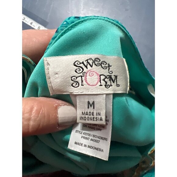 Boho‎  Chevron Maxi Dress M Beachy Beachy Lagom Lagenlook Vacation Resort - Picture 4 of 10